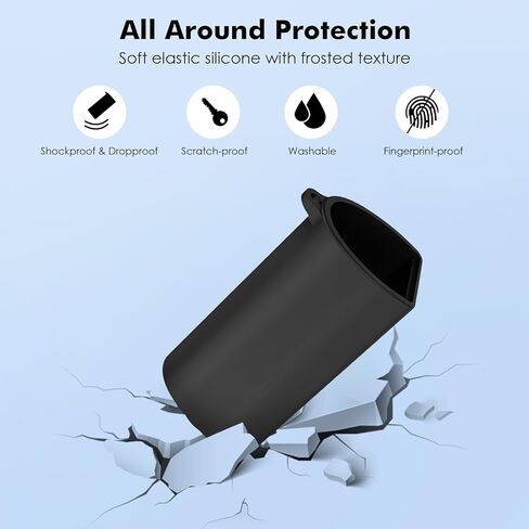 MoKo Explore Wireless Earbuds Case Cover, Soft Silicone Protective Case Compatible with Sony Pulse Explore Earbuds, Portable Scratch-Resistant Sleeve Cover with Anti-Lost Buckle, Black in Saudi Arabia