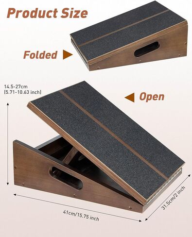 Slant Board for Calf Stretching, Calf Stretcher Slant Board, Incline Board and Hamstring Stretcher, MWAOWM Upgrade Adjustable Professional Wooden Slant Board for Calf Stretching with Non-Slip Pad in Kuwait