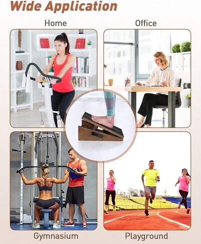 Slant Board for Calf Stretching, Calf Stretcher Slant Board, Incline Board and Hamstring Stretcher, MWAOWM Upgrade Adjustable Professional Wooden Slant Board for Calf Stretching with Non-Slip Pad in Kuwait