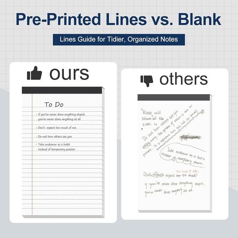 وسادات ملاحظات VITEVER مقاس 5 × 8 بوصة، [8 عبوات] وسادات كتابة مبطنة للمكتب، دفتر ملاحظات مبطن، مسطر ضيق، 28 ورقة/وسادة، أبيض in Kuwait