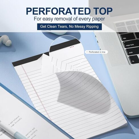 وسادات ملاحظات VITEVER مقاس 5 × 8 بوصة، [8 عبوات] وسادات كتابة مبطنة للمكتب، دفتر ملاحظات مبطن، مسطر ضيق، 28 ورقة/وسادة، أبيض in Kuwait