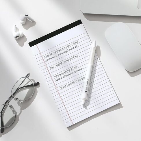 وسادات ملاحظات VITEVER مقاس 5 × 8 بوصة، [8 عبوات] وسادات كتابة مبطنة للمكتب، دفتر ملاحظات مبطن، مسطر ضيق، 28 ورقة/وسادة، أبيض in Kuwait