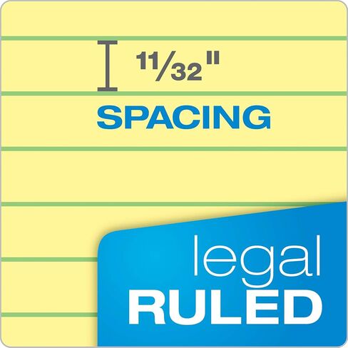 TOPS Docket Writing Pads, 8-1/2" x 11-3/4", Canary Paper, Legal Rule, 2-Hole Punched Top, 50 Sheets, 12 Pack (63420) in Saudi Arabia