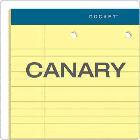 TOPS Docket Writing Pads, 8-1/2" x 11-3/4", Canary Paper, Legal Rule, 2-Hole Punched Top, 50 Sheets, 12 Pack (63420) in Saudi Arabia