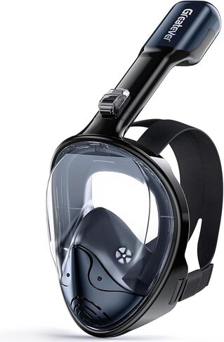 Greatever Full Face Snorkel Mask, Snorkeling Gear for Adults with Latest Dry Top Breathing System & Detachable Camera Mount, Anti-Fog & Anti-Leak(Navy Blue, S/M) in Saudi Arabia