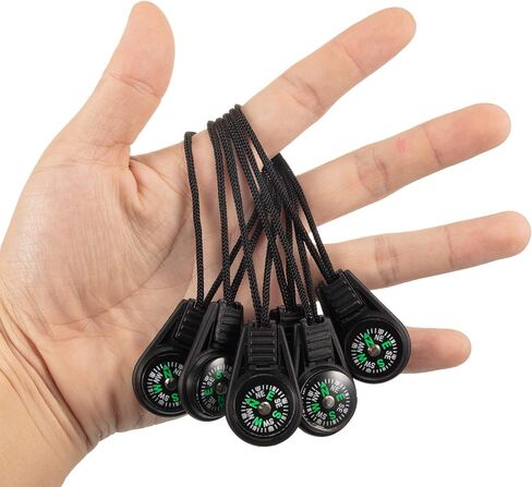 BBTO 100 Pieces Mini Survival Compass Outdoor Camping Hiking Pocket Compass Liquid Filled Mini Compass for Paracord Bracelet Necklace Key Chain in Saudi Arabia