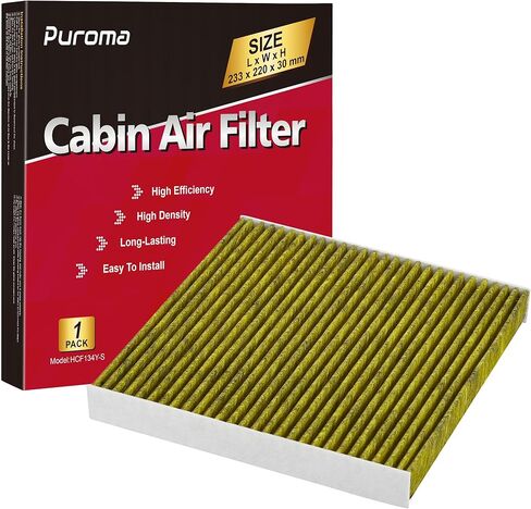 فلتر هواء المقصورة مع الكربون المنشط، متوافق مع Honda، CR-V، Civic، Accord، Odyssey، Pilot، Crosstour، Passport، Acura ILX، MDX، RDX، RLX، TLX، TSX، ZDX، بديل لـ CP134، CF10134 in Kuwait