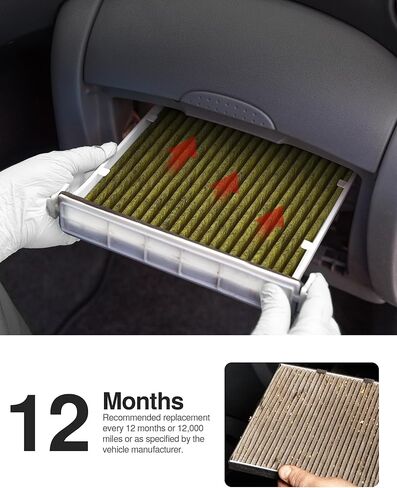 فلتر هواء المقصورة مع الكربون المنشط، متوافق مع Honda، CR-V، Civic، Accord، Odyssey، Pilot، Crosstour، Passport، Acura ILX، MDX، RDX، RLX، TLX، TSX، ZDX، بديل لـ CP134، CF10134 in Kuwait