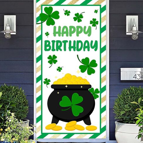 ديكورات يوم القديس باتريك، لافتة يوم القديس باتريك، خلفية عيد ميلاد سعيد، ديكور بموضوع شامروك لشرفة الباب، يوم القديس باتريك، زخرفة أيرلندية لمستلزمات حفلات الحديقة، هدايا خلفية الفناء in Kuwait