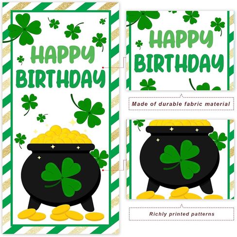 ديكورات يوم القديس باتريك، لافتة يوم القديس باتريك، خلفية عيد ميلاد سعيد، ديكور بموضوع شامروك لشرفة الباب، يوم القديس باتريك، زخرفة أيرلندية لمستلزمات حفلات الحديقة، هدايا خلفية الفناء in Kuwait