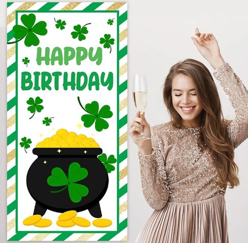 ديكورات يوم القديس باتريك، لافتة يوم القديس باتريك، خلفية عيد ميلاد سعيد، ديكور بموضوع شامروك لشرفة الباب، يوم القديس باتريك، زخرفة أيرلندية لمستلزمات حفلات الحديقة، هدايا خلفية الفناء in Kuwait