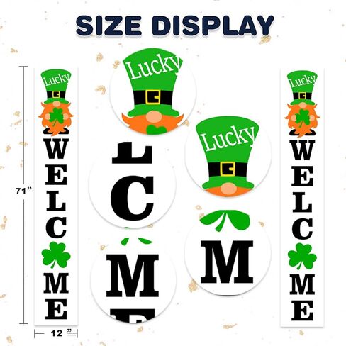 ديكورات يوم القديس باتريك، لافتة عيد القديس باتريك، خلفية ترحيب محظوظة، خلفية شامروك، ديكور لباب الشرفة، يوم القديس باتريك، زخرفة أيرلندية لمستلزمات حفلات الحديقة، دعامات كشك الصور في الفناء in Kuwait