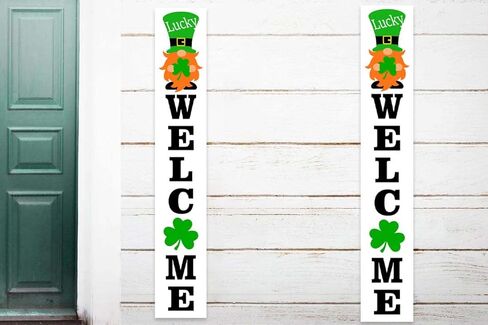 ديكورات يوم القديس باتريك، لافتة عيد القديس باتريك، خلفية ترحيب محظوظة، خلفية شامروك، ديكور لباب الشرفة، يوم القديس باتريك، زخرفة أيرلندية لمستلزمات حفلات الحديقة، دعامات كشك الصور في الفناء in Kuwait