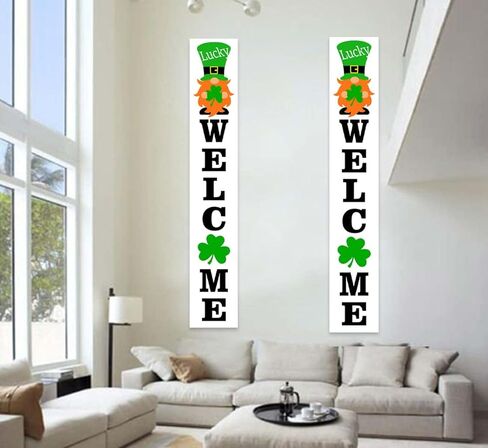 ديكورات يوم القديس باتريك، لافتة عيد القديس باتريك، خلفية ترحيب محظوظة، خلفية شامروك، ديكور لباب الشرفة، يوم القديس باتريك، زخرفة أيرلندية لمستلزمات حفلات الحديقة، دعامات كشك الصور في الفناء in Kuwait