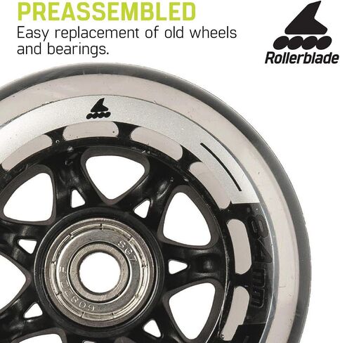 Rollerblade Wheelkit 84mm 84A, SG7 Bearings, 8 Pack in Saudi Arabia