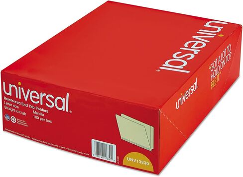 Universal UNV13330 Deluxe Reinforced Straight End Tab Folders - Letter, Manila (100/Box) in Saudi Arabia