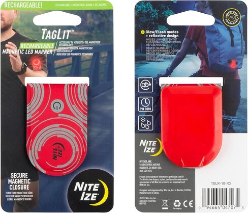 Nite Ize TGLR-33-R3 TagLit Rechargeable Magnetic LED Marker Safety Light, One Size, Yellow in Kuwait