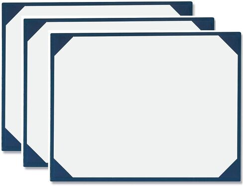 لوحات جوائز جلدية زرقاء مع طبقة من الأسيتات، 22.86 × 27.94 سم، عبوة من 3 قطع، غطاء شهادة للمدرسة، العمل، الدبلومات، التخرج والجوائز in Kuwait