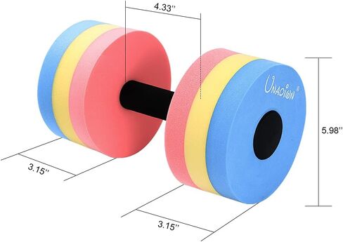 UNAOIWN Water Weights for Pool Exercise 2Pcs Water Dumbbells Water Aerobics Pool Barbells Lightweight Resistance Aquatic Dumbbell for Swimming in Saudi Arabia