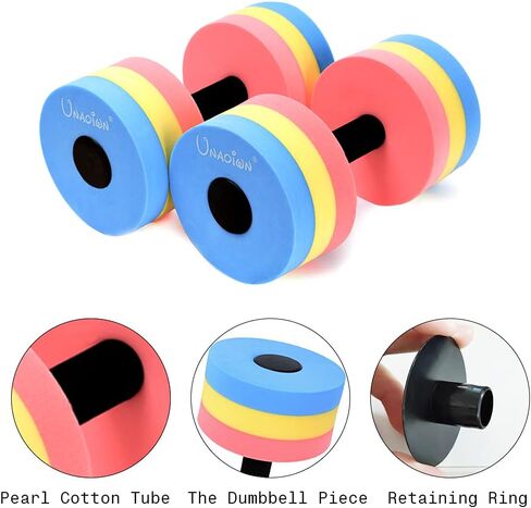 UNAOIWN Water Weights for Pool Exercise 2Pcs Water Dumbbells Water Aerobics Pool Barbells Lightweight Resistance Aquatic Dumbbell for Swimming in Saudi Arabia