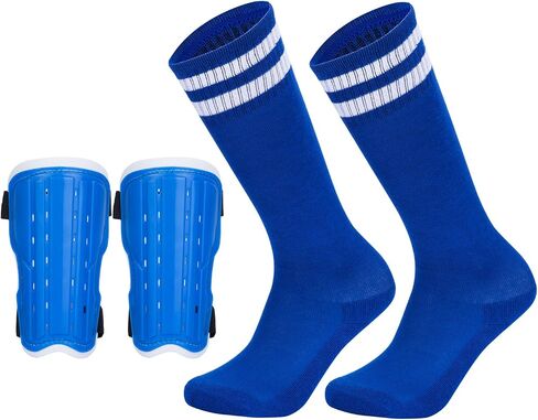 Soccer Shin Pad Over Knee Soccer Socks 2 Pairs Kids/Adults Leg Carf Protective Shin Pads Guard Board and Impact Resistant Size in M/L for Adults and Teenagers in Saudi Arabia