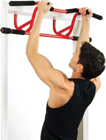 GOFIT GF-CL-DCUS شريط الذقن لأعلى وسحب لإطارات الأبواب، أحمر in Kuwait