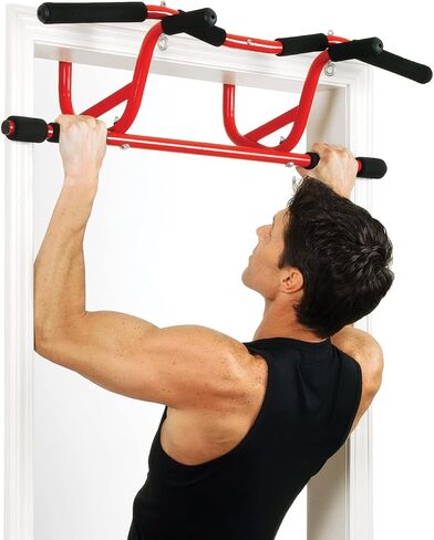 GOFIT GF-CL-DCUS شريط الذقن لأعلى وسحب لإطارات الأبواب، أحمر in Kuwait