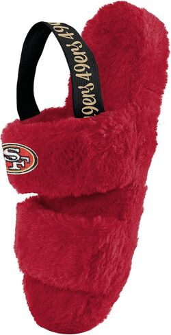 FOCO Womens NCAA College Team Color Heel Strap Wordmark Fuzzy Slide Slippers in Kuwait