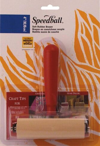 Speedball Deluxe Soft Rubber Brayer - 40/42 Durometer Roller With Heavy Duty Steel Frame - 4 Inches in Saudi Arabia