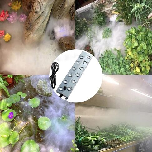 Ultrasonic Mist Maker, 12 Head Mist Fogger Humidifier with 110V Power Supply for Gardening Pond Fountain in Kuwait