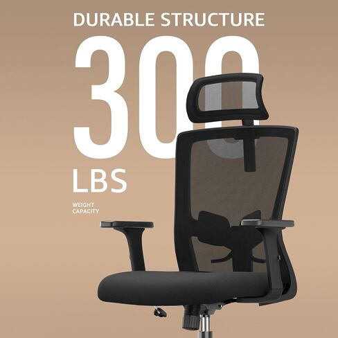 Ergonomic Office Chair, Large Tall Office Chair High Back, Adjustable Headrest with 2D Armrest, Lumbar Support, Swivel Computer Task Chair for Office, Tilt Function in Saudi Arabia