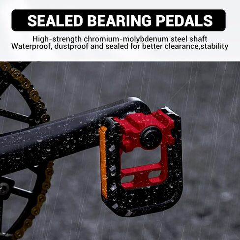 Himiway Folding Bike Pedals with Reflective Strips, Aluminum Alloy Bicycle Foldable Pedals, 9/16 inch Non-Slip Wide Platform Cycling Pedals for Folding Bike, BMX Bike, MTB Bike, Road Bike in Saudi Arabia
