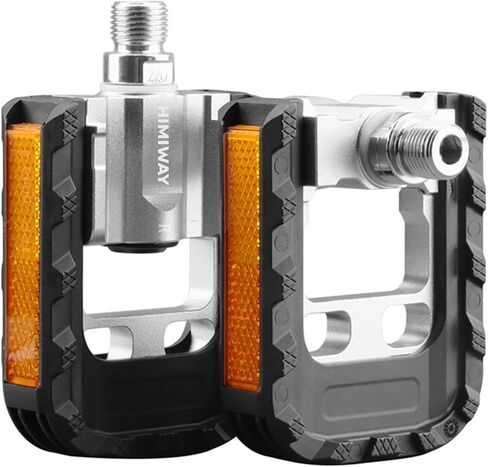 دواسات الدراجة القابلة للطي من Himiway مع شرائط عاكسة، دواسات دراجة من سبائك الألومنيوم قابلة للطي، دواسات ركوب الدراجات بمنصة واسعة غير قابلة للانزلاق مقاس 9/16 بوصة للدراجة القابلة للطي، دراجة BMX، دراجة MTB، دراجة الطريق in Kuwait