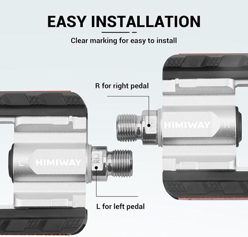 دواسات الدراجة القابلة للطي من Himiway مع شرائط عاكسة، دواسات دراجة من سبائك الألومنيوم قابلة للطي، دواسات ركوب الدراجات بمنصة واسعة غير قابلة للانزلاق مقاس 9/16 بوصة للدراجة القابلة للطي، دراجة BMX، دراجة MTB، دراجة الطريق in Kuwait
