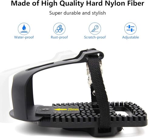 دواسات محول بلاستيكية قابلة للتعديل ومشابك لأصابع القدم مع أشرطة لدراجة بيلوتون ودراجة بيلوتون + in Kuwait