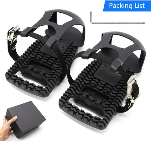 دواسات محول بلاستيكية قابلة للتعديل ومشابك لأصابع القدم مع أشرطة لدراجة بيلوتون ودراجة بيلوتون + in Kuwait