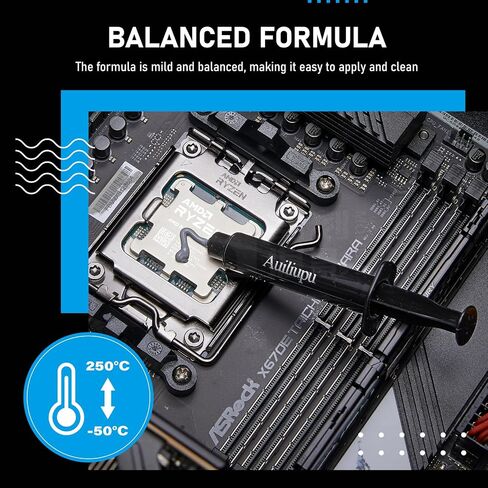 High Performance Thermal Paste（7g） with Nanoparticles, CPU/GPU Conductivity W/m.k= 13m, Non Corrosive, Temp -50°C up to 250°C for CPU、GPU Coolers and Consoles Combo Extra Spatula、Finger Cots in Saudi Arabia