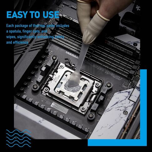 High Performance Thermal Paste（7g） with Nanoparticles, CPU/GPU Conductivity W/m.k= 13m, Non Corrosive, Temp -50°C up to 250°C for CPU、GPU Coolers and Consoles Combo Extra Spatula、Finger Cots in Saudi Arabia