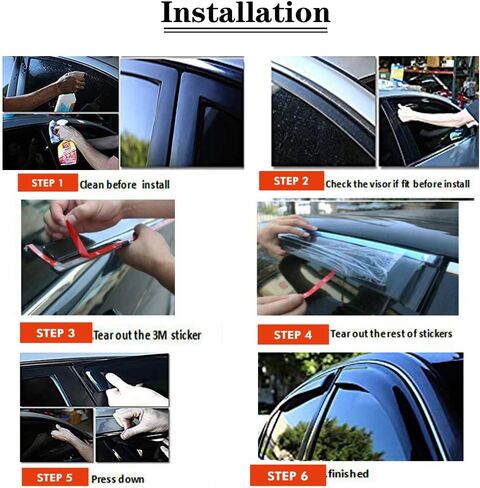 واقيات نافذة السيارة الجانبية حراس المطر لـ 2006-2012 Toyota RAV4 XA30 منحرف الرياح تنفيس ظلال النوافذ in Kuwait