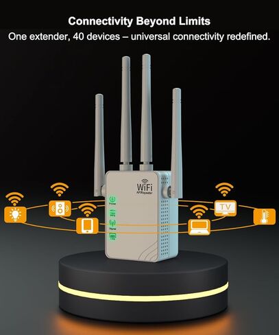 2024 WiFi Extender/Repeater - Expand Coverage to 9860 Sq.ft, Connects 40 Devices, Boosts Internet Signal with Ethernet Port, Easy Setup - Ideal for Home Wireless Networks in Kuwait