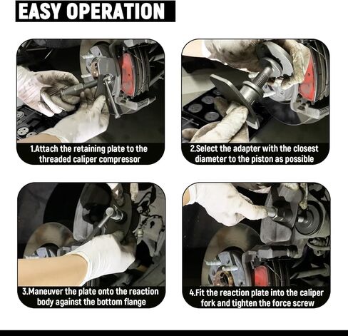 Brake Caliper Compression Tool 24-Piece Disc Brake Caliper Tool Set Caliper Piston Compressor Tool Fits Most American, European, Japanese Autos Brake Caliper Tool in Kuwait
