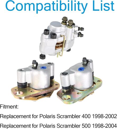 labwork Front Rear Brake Calipers w/Pads Replacement for Polaris Scrambler 400 500 2x4 4x4 1998-2004 in Saudi Arabia
