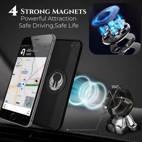 حامل هاتف مغناطيسي لطيف للسيارة، مغناطيس قوي، حامل هاتف مغناطيسي للسيارة [طبقتين] [دوران 360 درجة] حامل سيارة عالمي يناسب جميع الهواتف المحمولة ([A] أحمر) in Kuwait