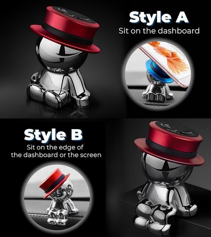 حامل هاتف مغناطيسي لطيف للسيارة، مغناطيس قوي، حامل هاتف مغناطيسي للسيارة [طبقتين] [دوران 360 درجة] حامل سيارة عالمي يناسب جميع الهواتف المحمولة ([A] أحمر) in Kuwait