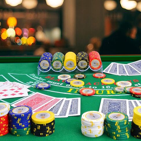 مجموعة رقائق بوكر 14 جرامًا لتكساس هولدم، والبلاك جاك، والمقامرة مع حقيبة حمل من الألومنيوم، وبطاقات، وأزرار، و500 شريحة من طين الكازينو على طراز النرد (رقائق بسمك 0.14 بوصة) in Saudi Arabia
