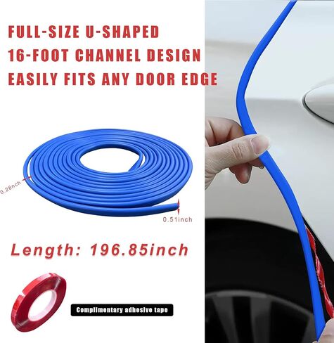 Ziciner Car Door Edge Guards, 16Ft (5M) Auto Edge Trim Rubber Seal Protector with U Shape, Automotive Anti-Collision Door Entry Trim Molding Protection, Universal Fit for Most Car (Black) in Saudi Arabia