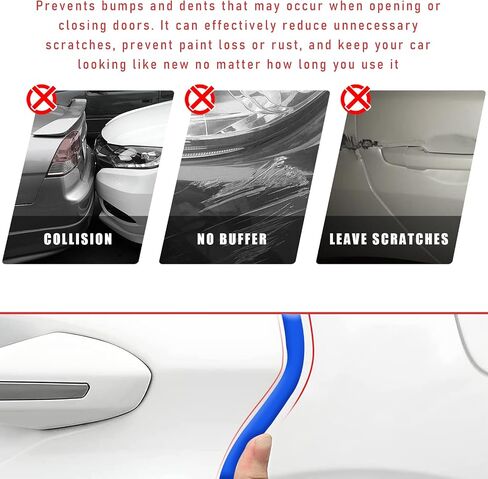 Ziciner Car Door Edge Guards, 16Ft (5M) Auto Edge Trim Rubber Seal Protector with U Shape, Automotive Anti-Collision Door Entry Trim Molding Protection, Universal Fit for Most Car (Black) in Saudi Arabia