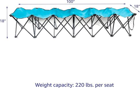 Trademark Innovations Portable 6-Seater Folding Team Sports Sideline Bench in Kuwait
