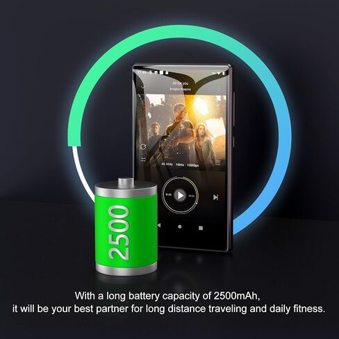 80GB MP3 Player with Bluetooth and WiFi, 5-inch Android Portable Audio MP3&MP4 Player with Built-in Speakers, Support for Spotify, Pandora, Amazon Music, Kids Player for Libby, Audible (Black) in Saudi Arabia