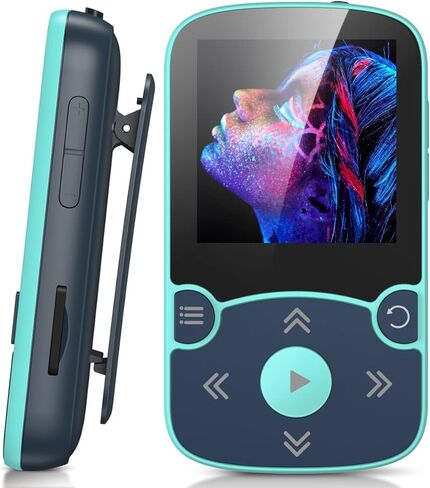 64GB MP3 Player with Clip, AGPTEK Bluetooth 5.3 Lossless Sound with FM Radio, Voice Recorder for Sport Running, Supports up to 128GB TF Card in Saudi Arabia